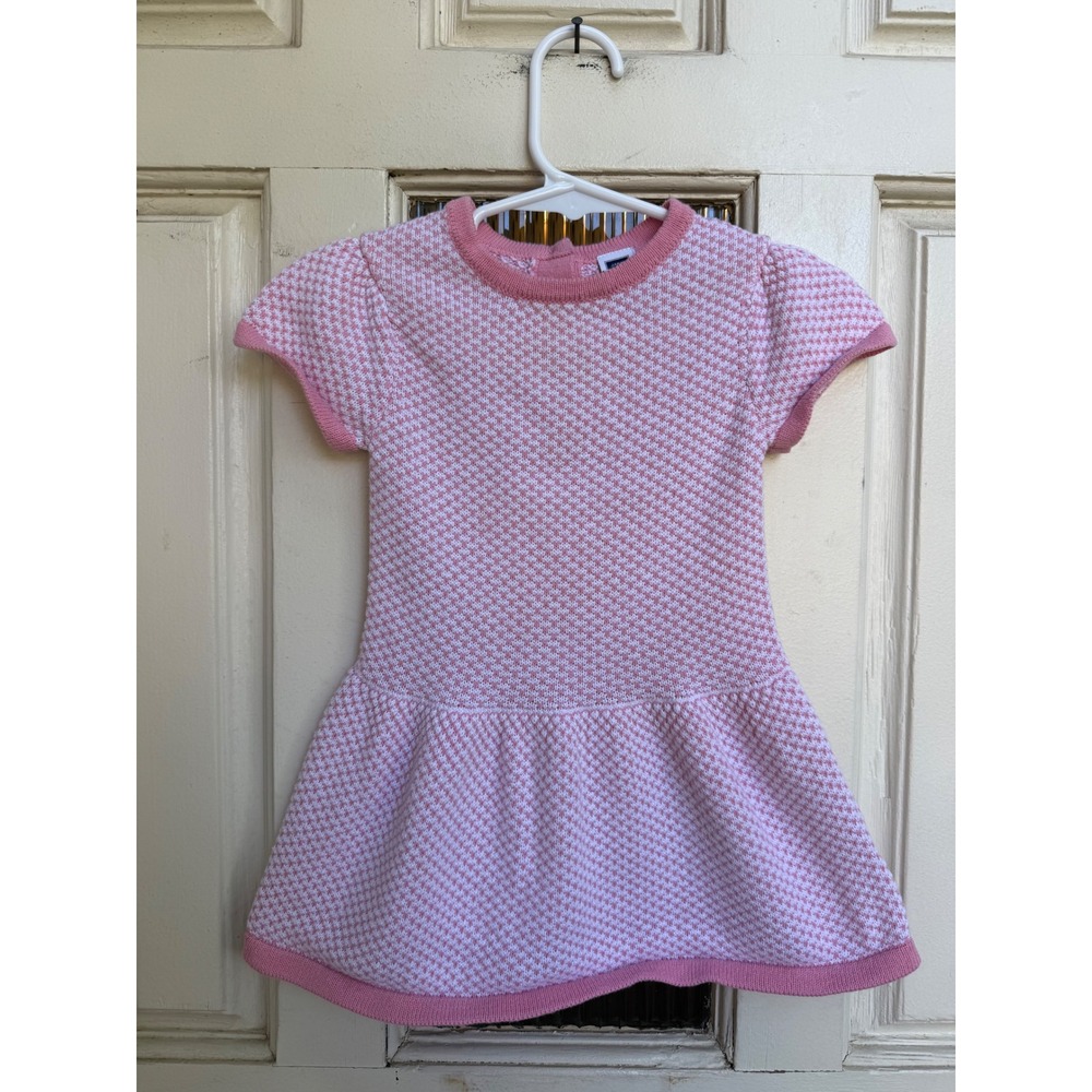 Janie and Jack Pink Textured Knit Short Sleeve Sweater Dress Size 12-18 Months